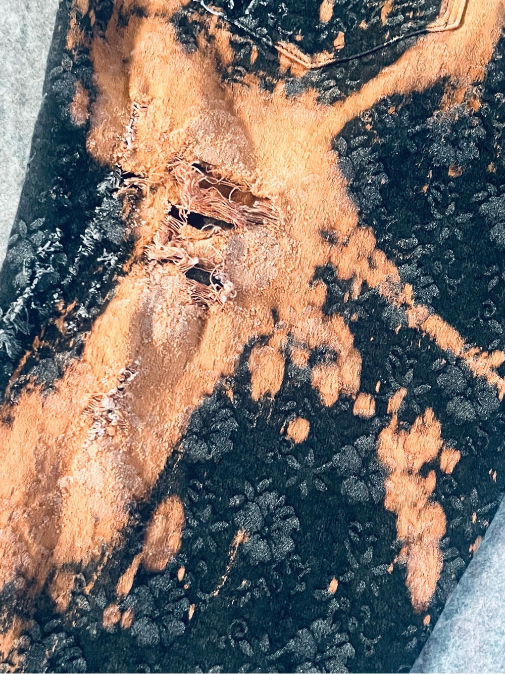 Banana Republic Black Jeans with Orange Bleach Splatter - Picture 6 of 8